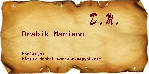 Drabik Mariann névjegykártya